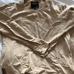 L'AGENCE Beige Long Sleeve Top with Pocket